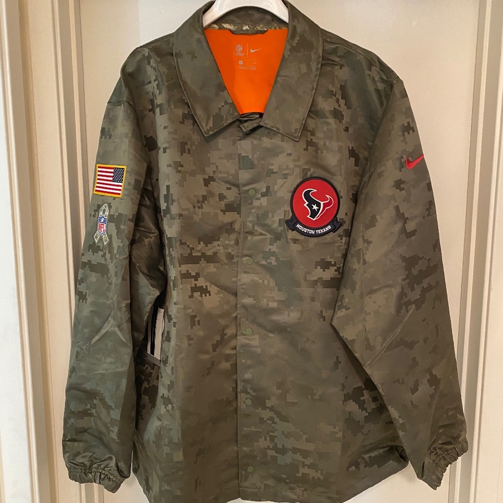 NFL Texans NIKE Jacket Camo Salute to Serivce Lightweight 4XL Big and Tall